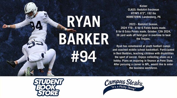 collectable autographed football player cup Ryan Barker #94